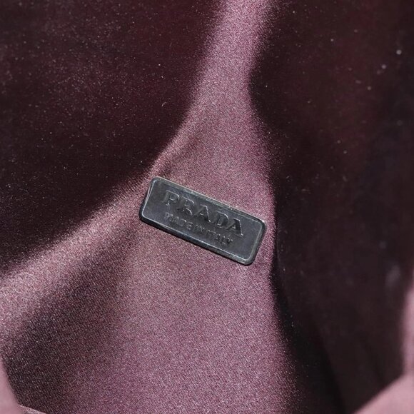 PRADA Pouch Satin Beige Auth 129577 - Picture 8 of 16